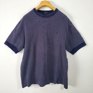 Men's Striped Short Sleeve Tee - Navy and White